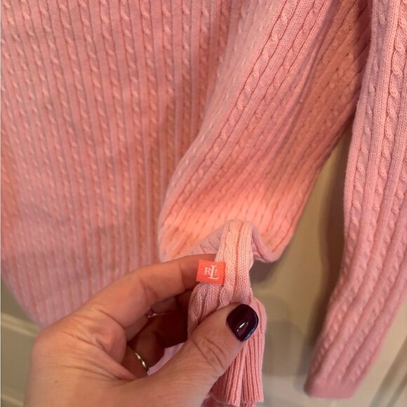 Ralph Lauren Soft Pink V-Neck Sweater - Picture 3 of 6